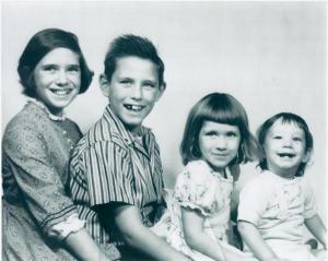 With my siblings - Holly, me, Laurie, and John in 1959.